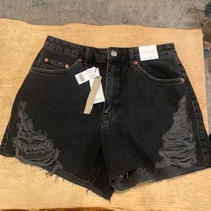 TOPSHOP high rise distressed shorts